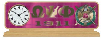 Omega Psi Phi Gifts Desktop Clock